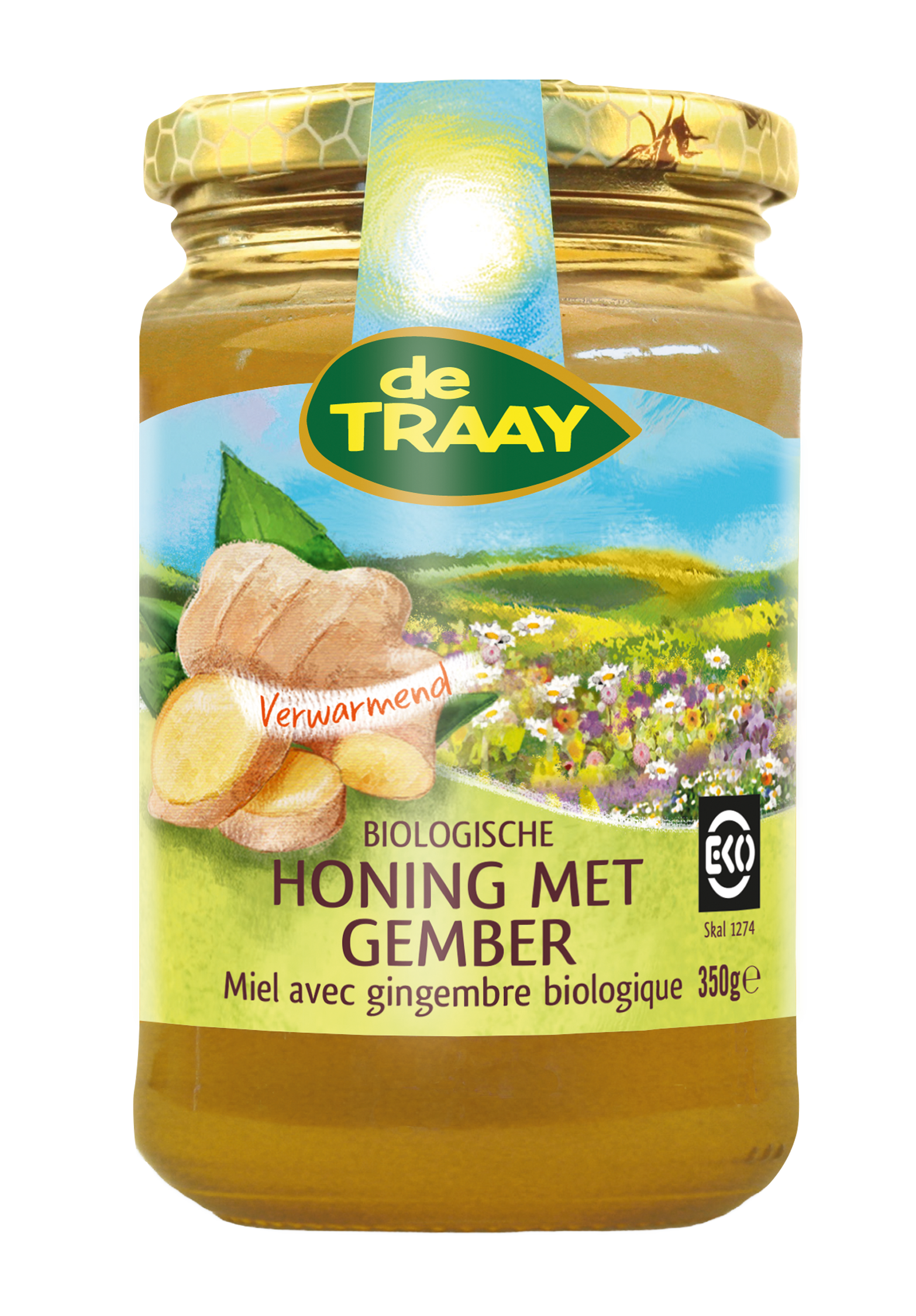 De Traay Honing met gember bio 350g